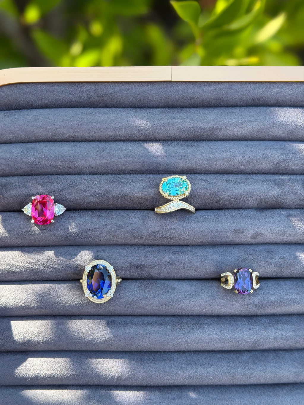 Polo Ring in Laboratory Blue Sapphire