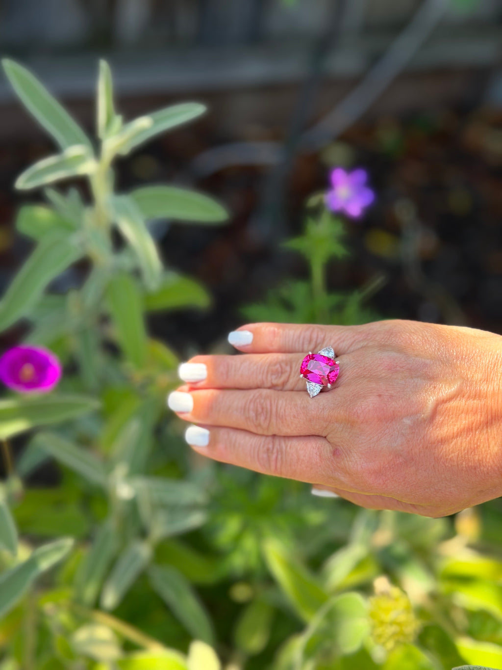 Calista Ring in Laboratory Pink Sapphire
