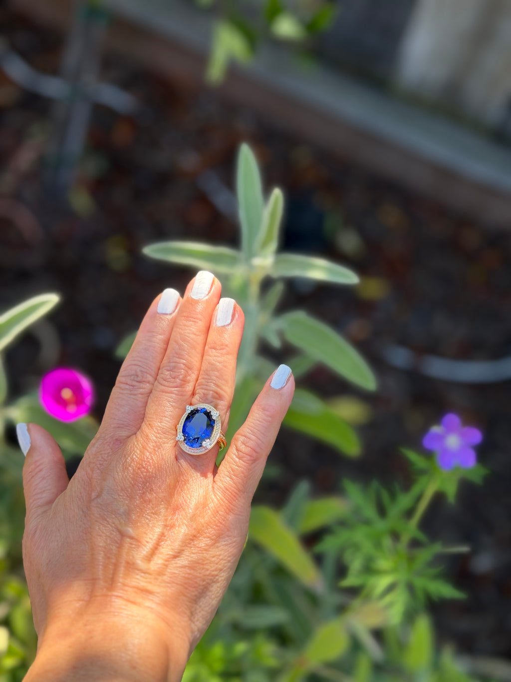 Polo Ring in Laboratory Blue Sapphire