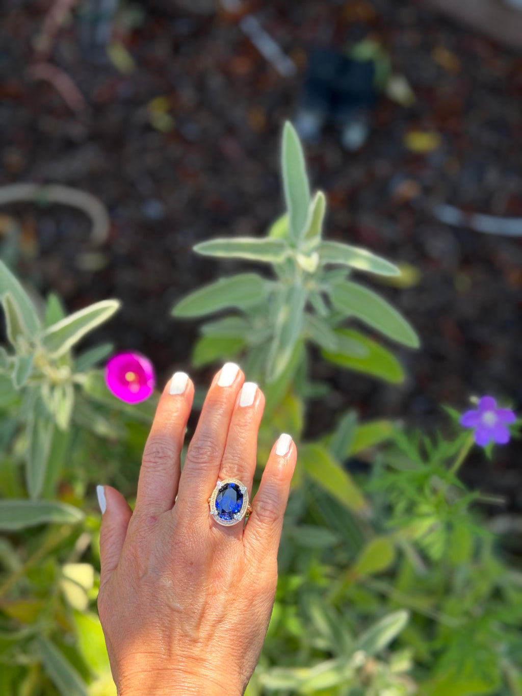 Polo Ring in Laboratory Blue Sapphire