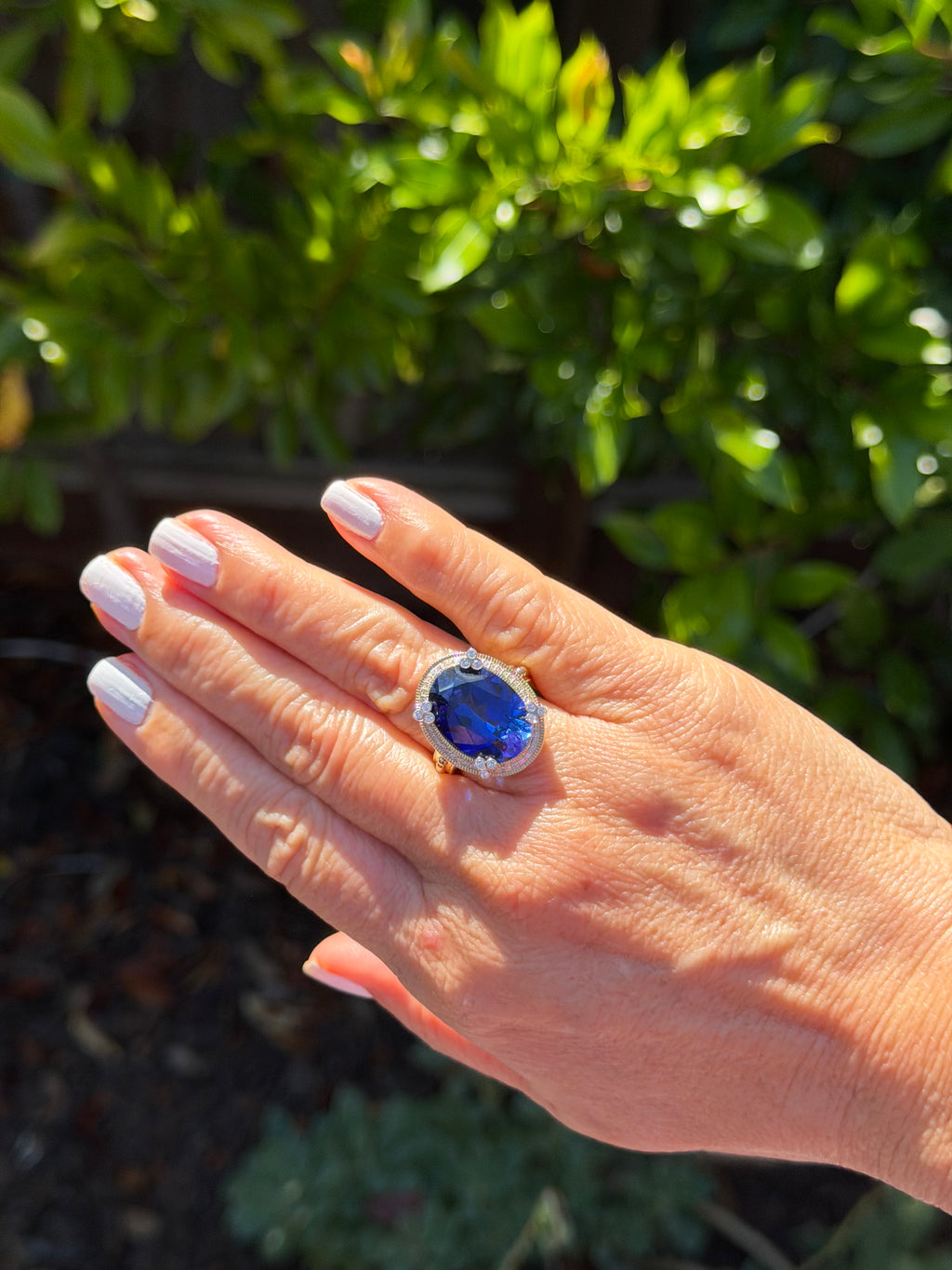 Polo Ring in Laboratory Blue Sapphire