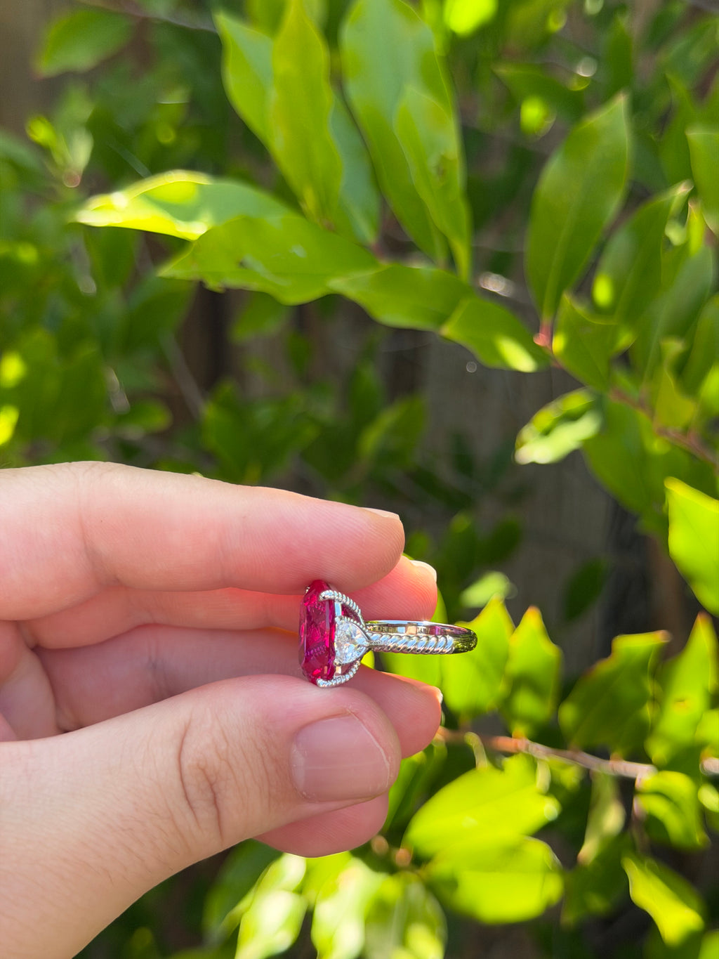 Calista Ring in Laboratory Pink Sapphire
