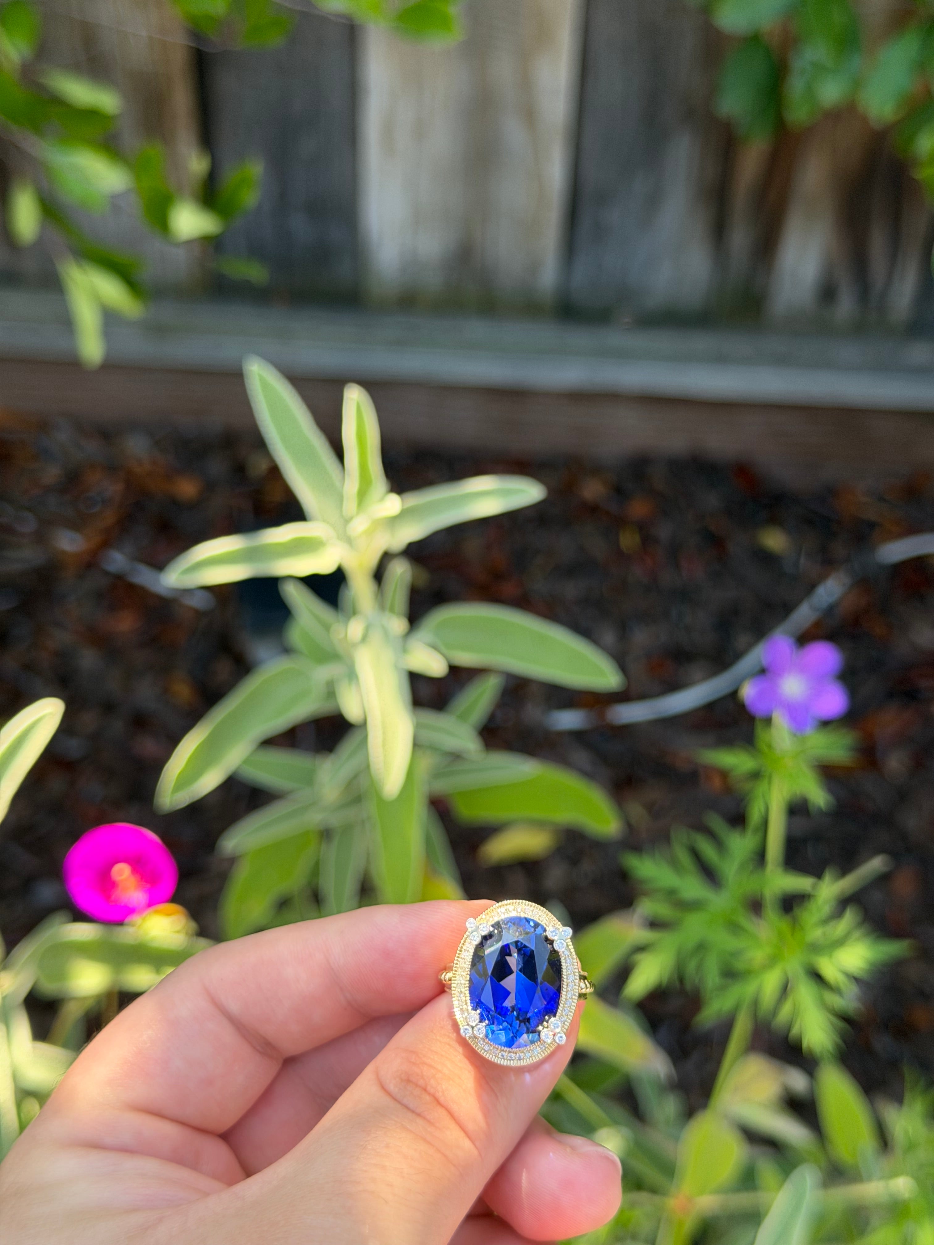 Polo Ring in Laboratory Blue Sapphire