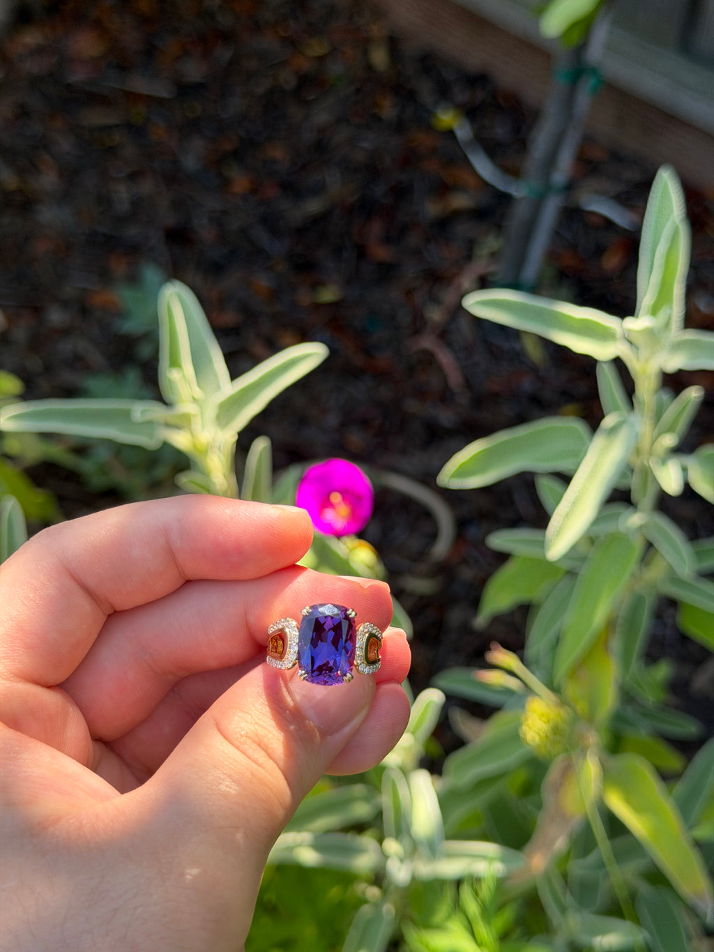 Isla Ring in Laboratory Purple Sapphire