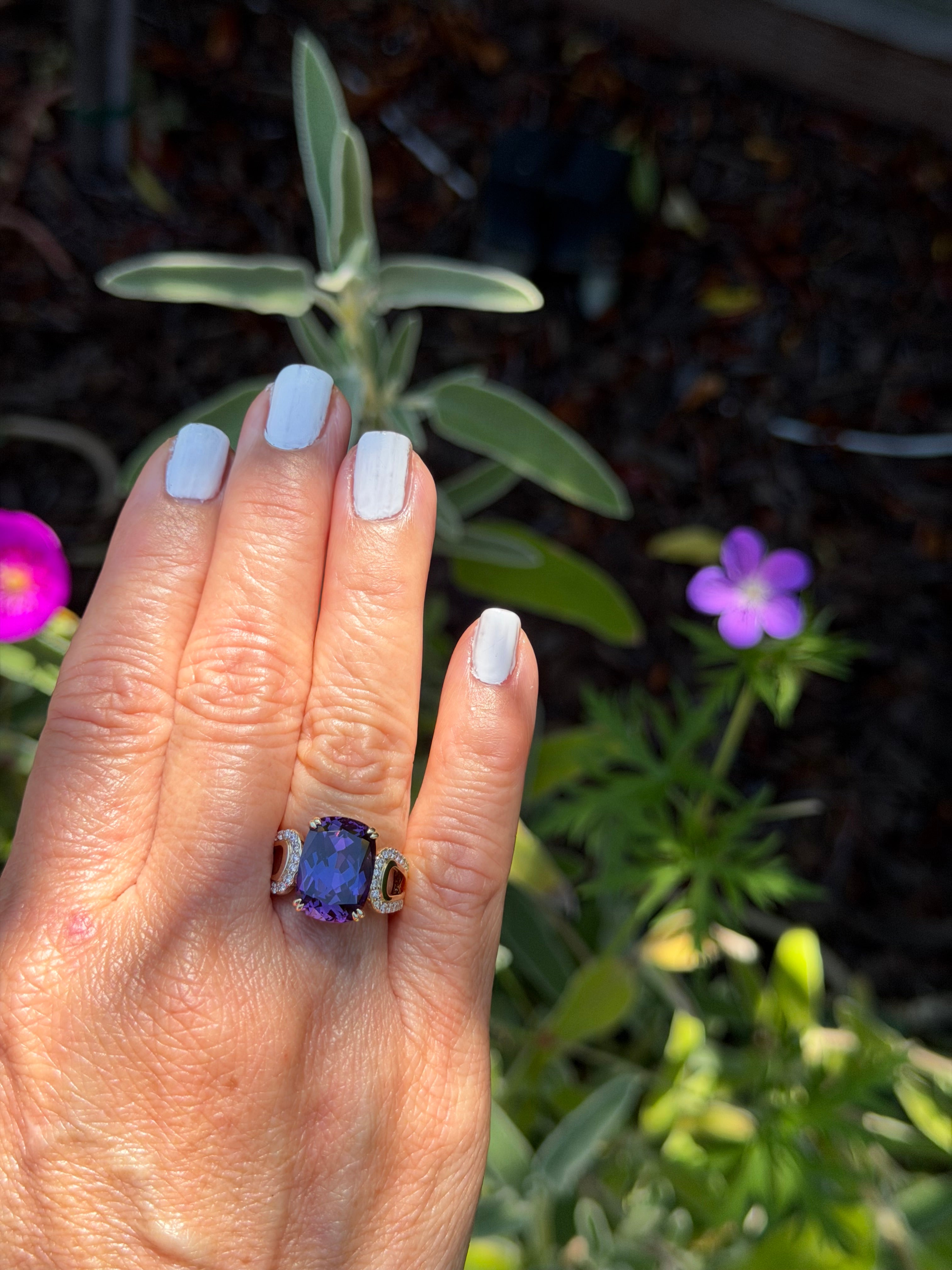 Isla Ring in Laboratory Purple Sapphire