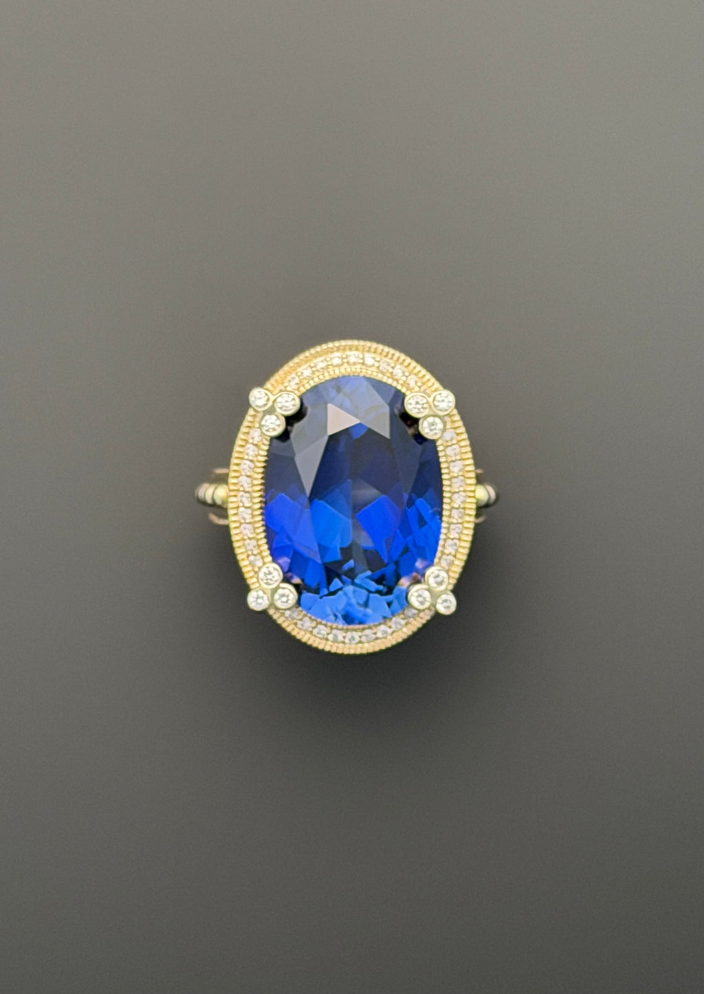 Polo Ring in Laboratory Blue Sapphire