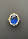 Polo Ring in Laboratory Blue Sapphire