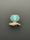 Wave Ring in Laboratory Paraiba Sapphire